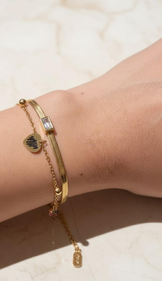 Heartbeat due bracelet