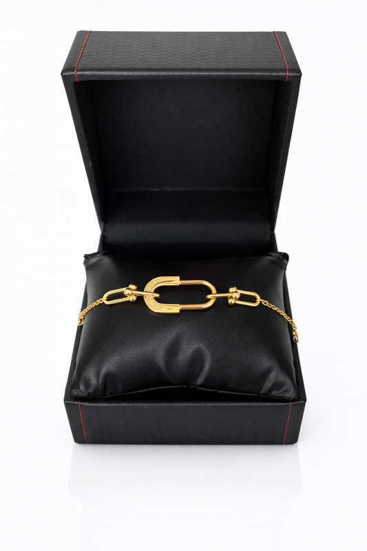 Golden Link Signature Bracelet