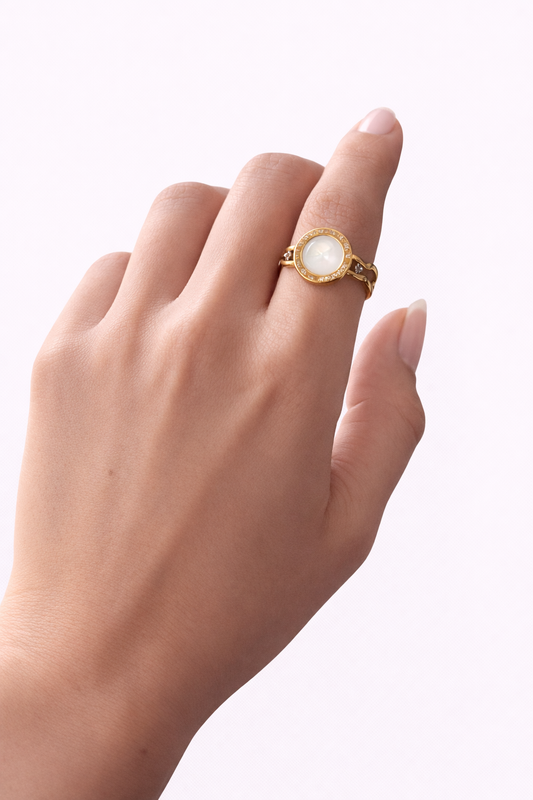 Golden Roman Pearl Ring