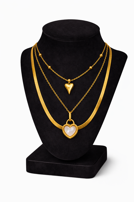 Golden Heart Harmony Necklace Set